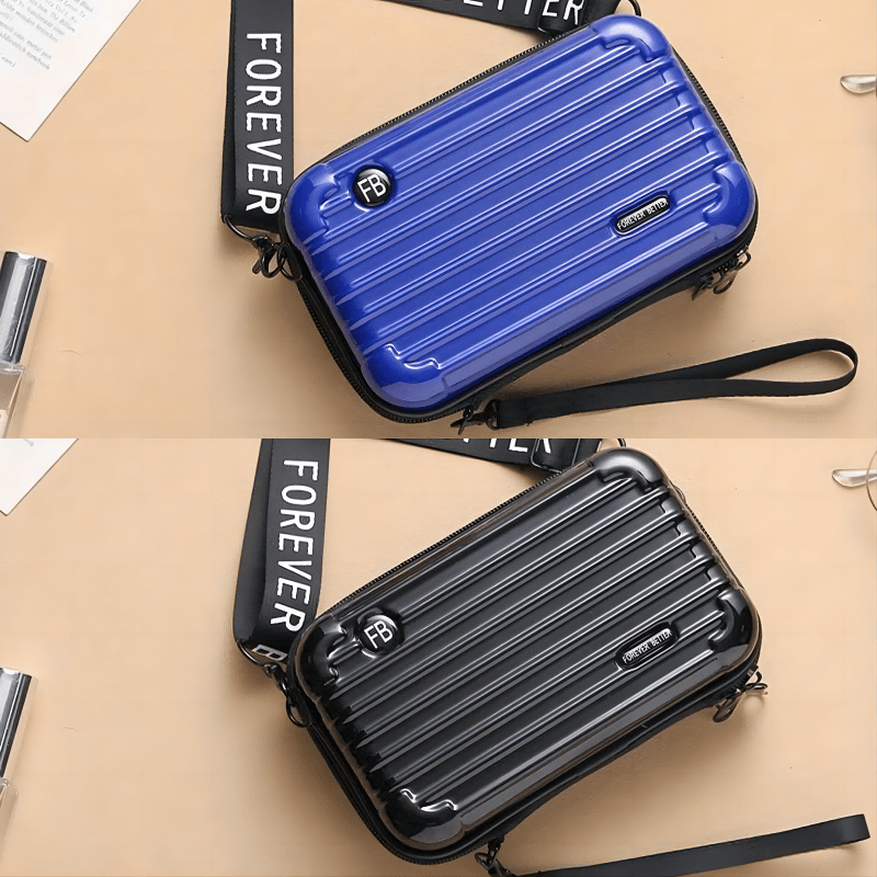Stylish Suitcase Design Shoulder Bag, Zipper All-Match Zipper Coin Purse, Portable Crossbody Bag
