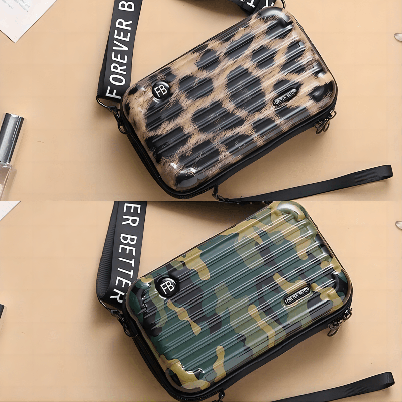 Stylish Suitcase Design Shoulder Bag, Zipper All-Match Zipper Coin Purse, Portable Crossbody Bag