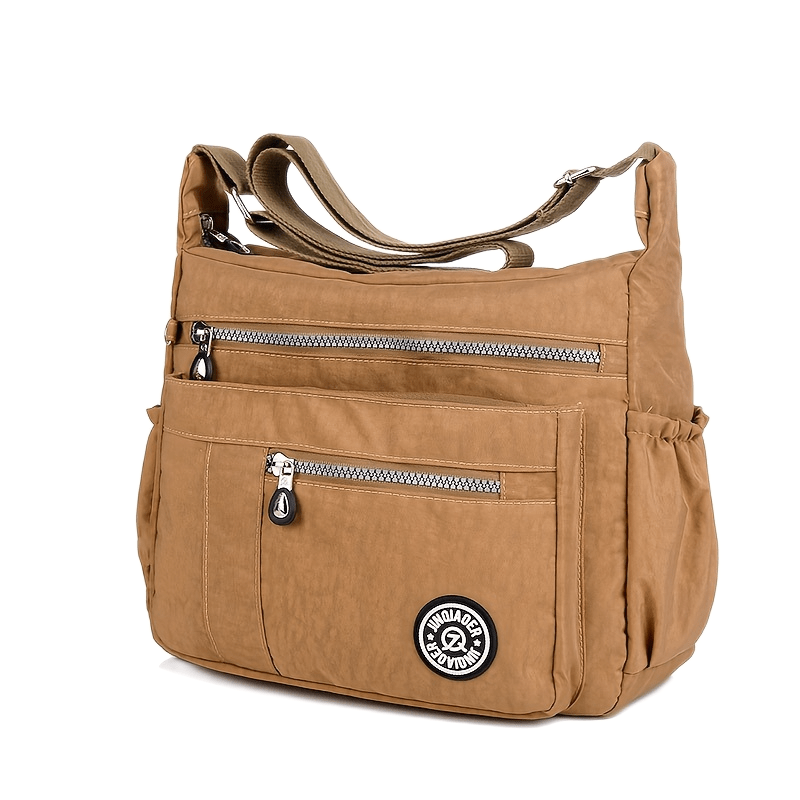 Waterproof Nylon Crossbody Bag, Large Capacity Travel Bag, Multi Pockets Shoulder Purse