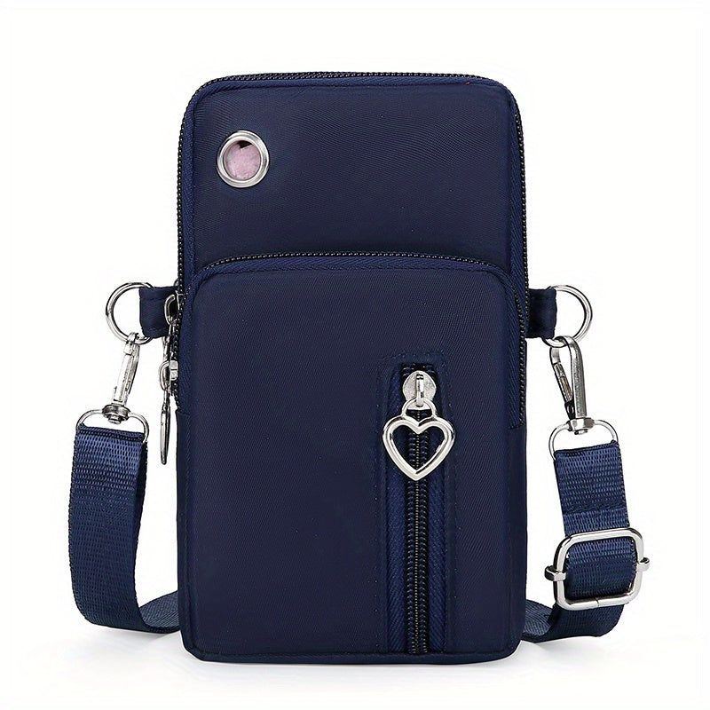 Casual Nylon Phone Bag, Sports Running Armband Bag, Mini Crossbody Purse Wallet For Women