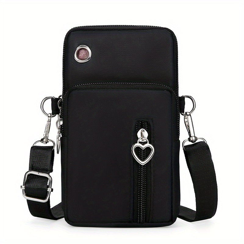 Casual Nylon Phone Bag, Sports Running Armband Bag, Mini Crossbody Purse Wallet For Women